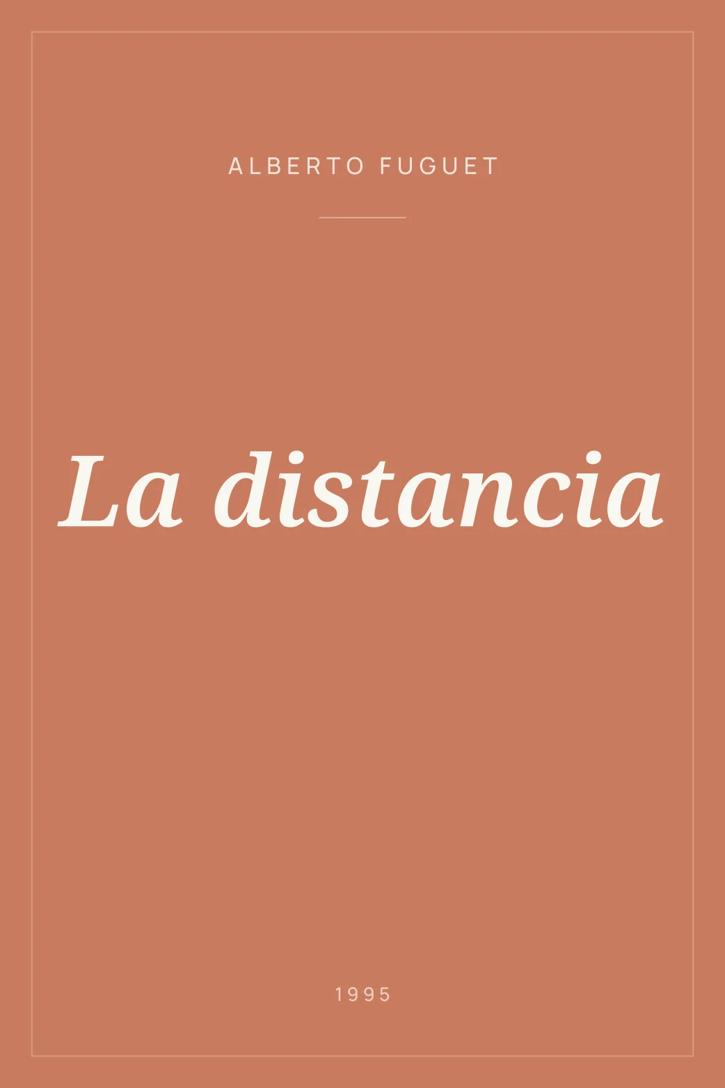 Portada de La distancia
