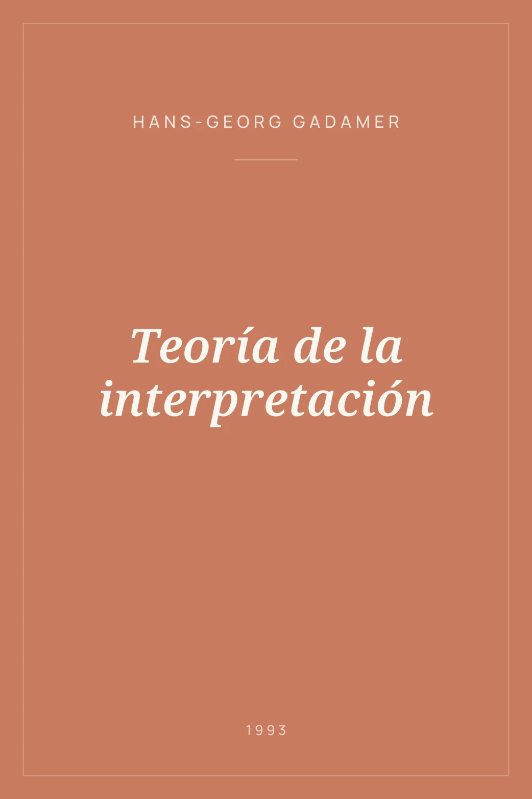 Portada de Teoría de la interpretación