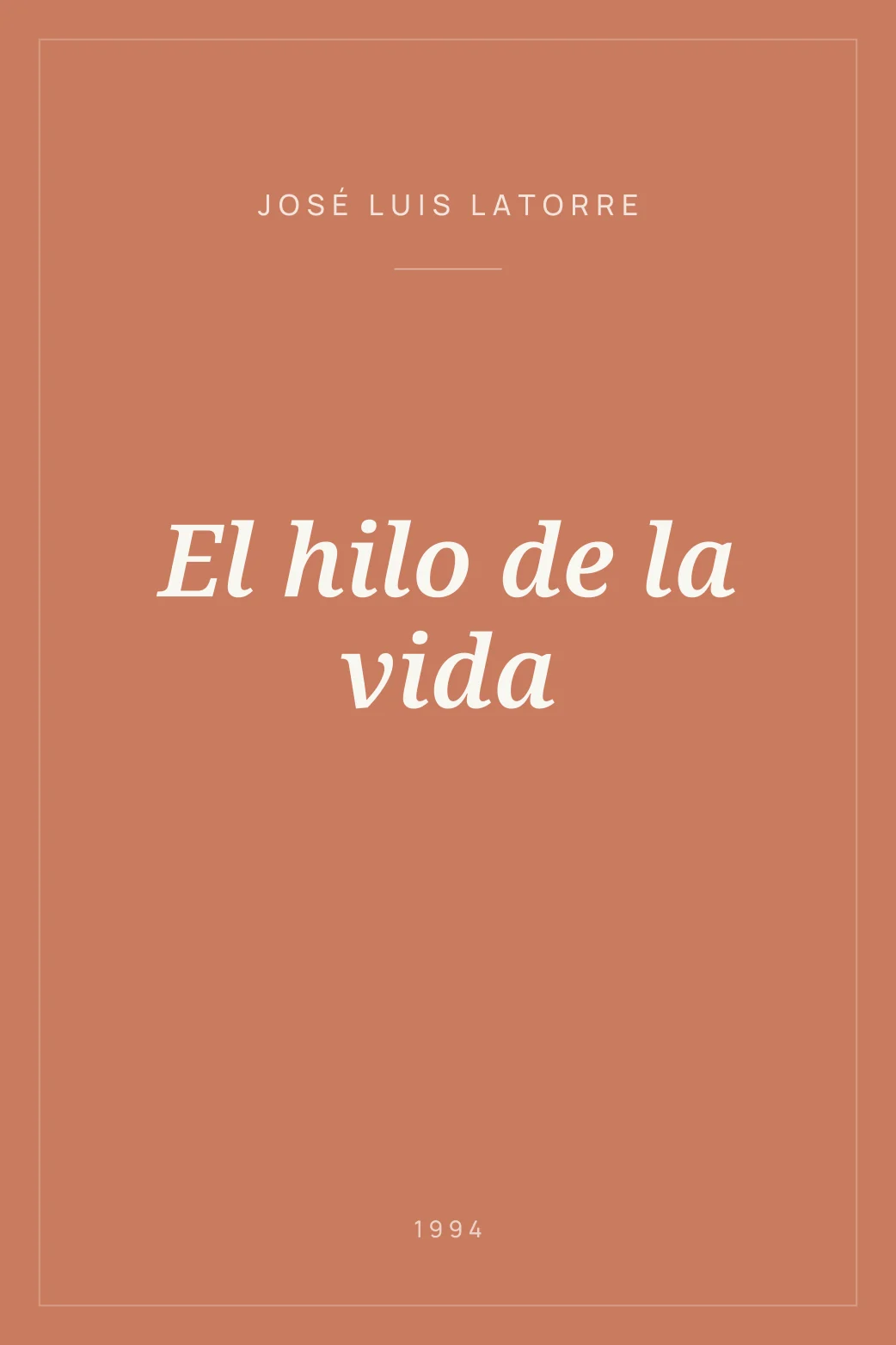 Portada de El hilo de la vida