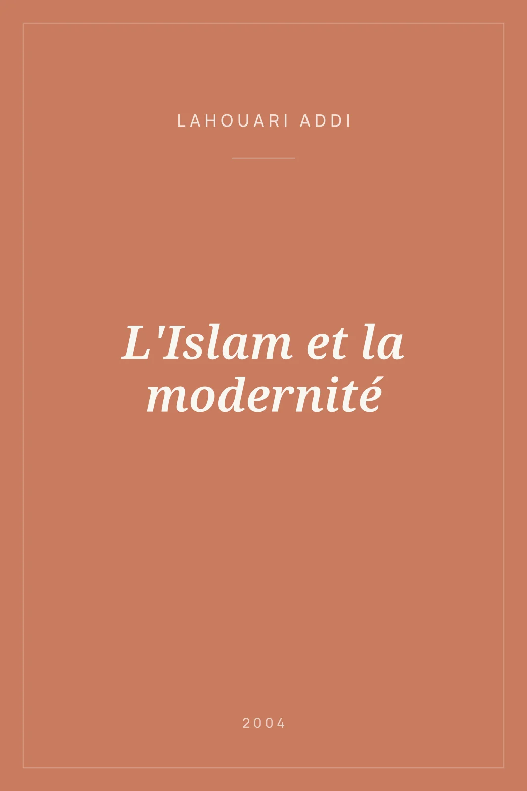 Portada de L'Islam et la modernité