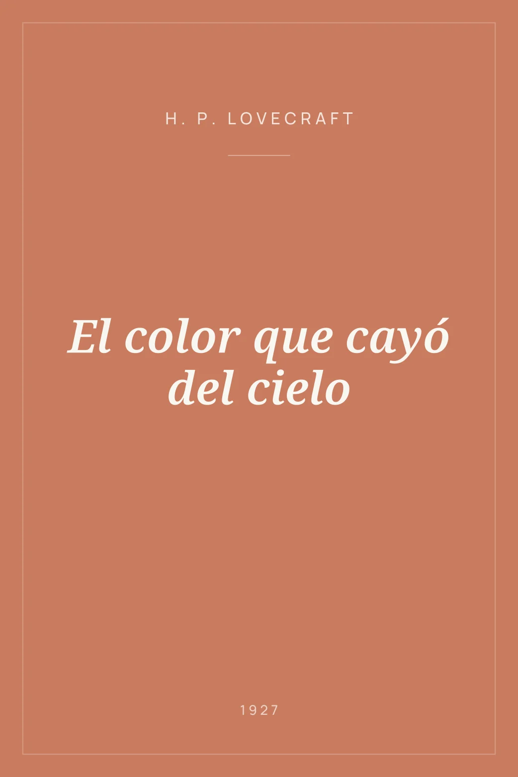 Portada de El color que cayó del cielo
