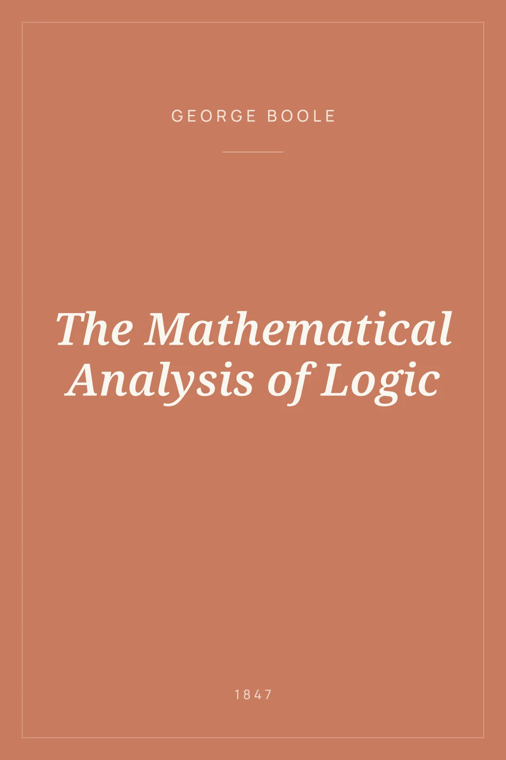 Portada de The Mathematical Analysis of Logic