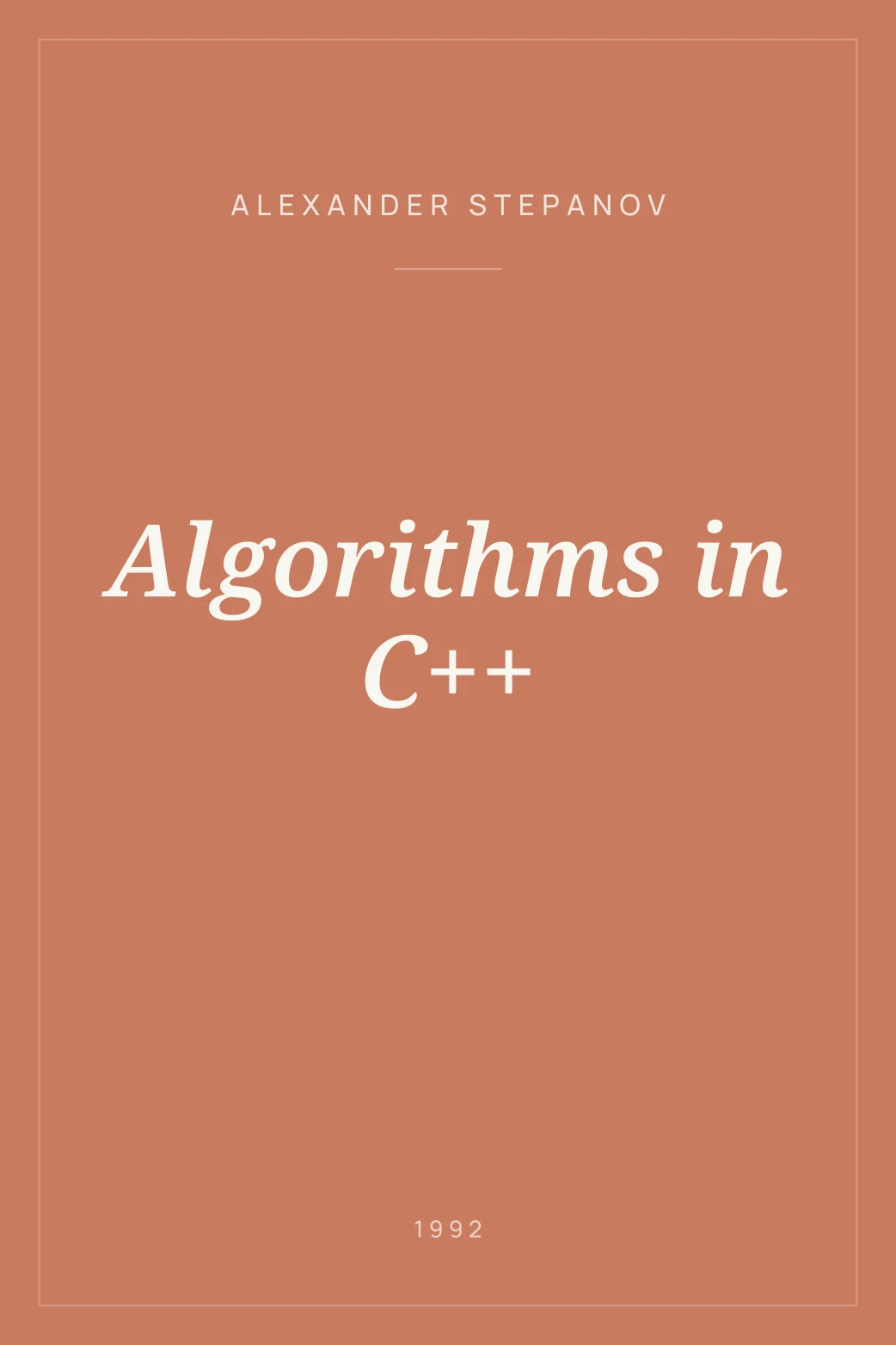 Portada de Algorithms in C++