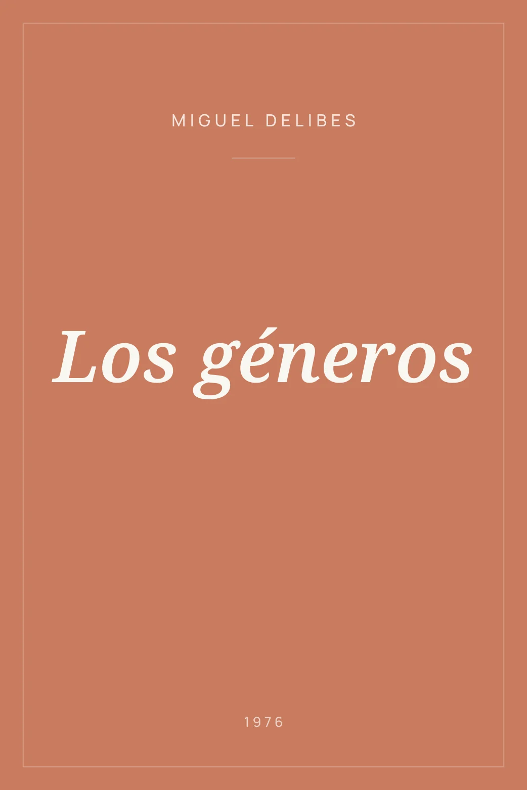 Portada de Los géneros