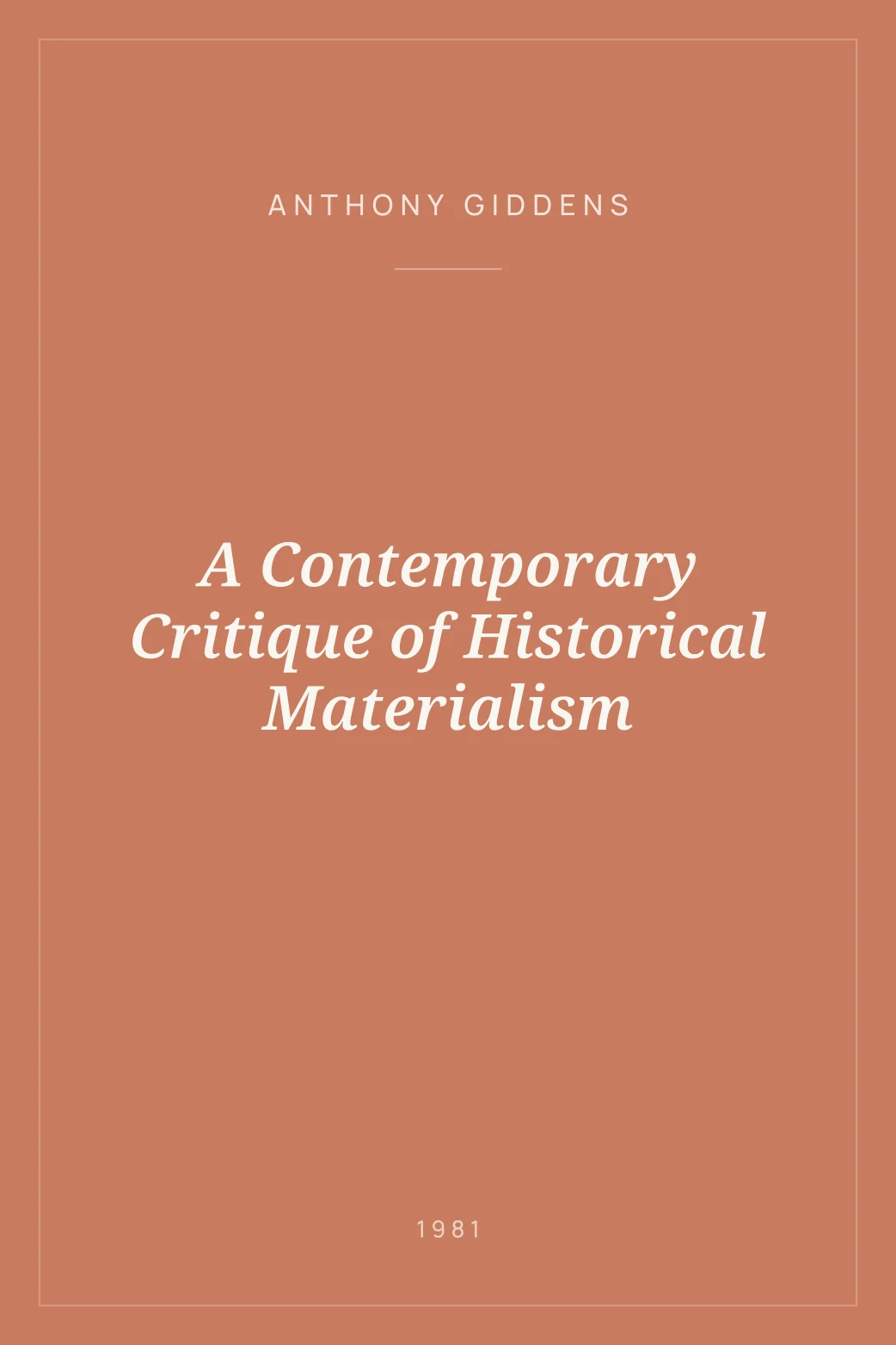 Portada de A Contemporary Critique of Historical Materialism