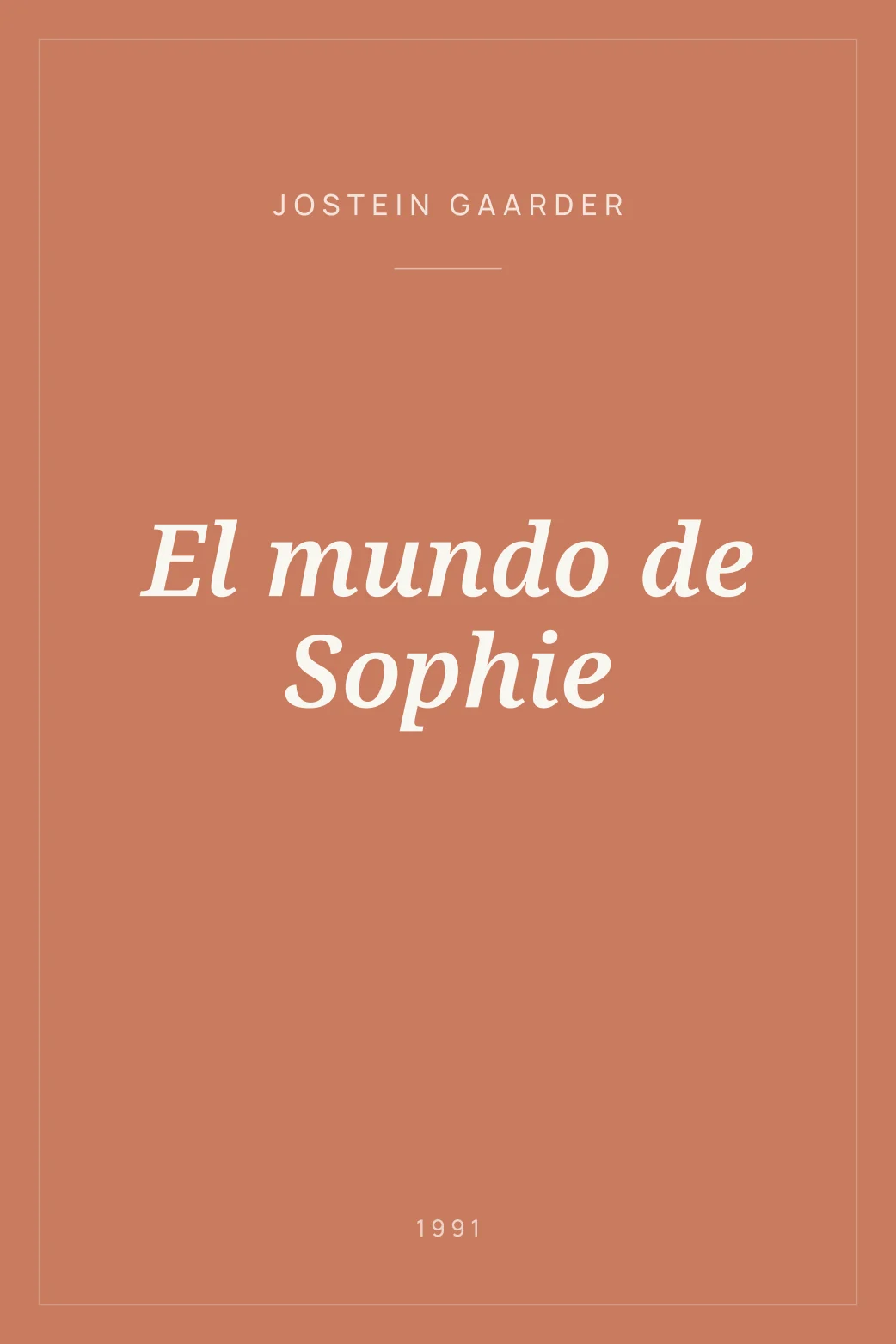 Portada de El mundo de Sophie