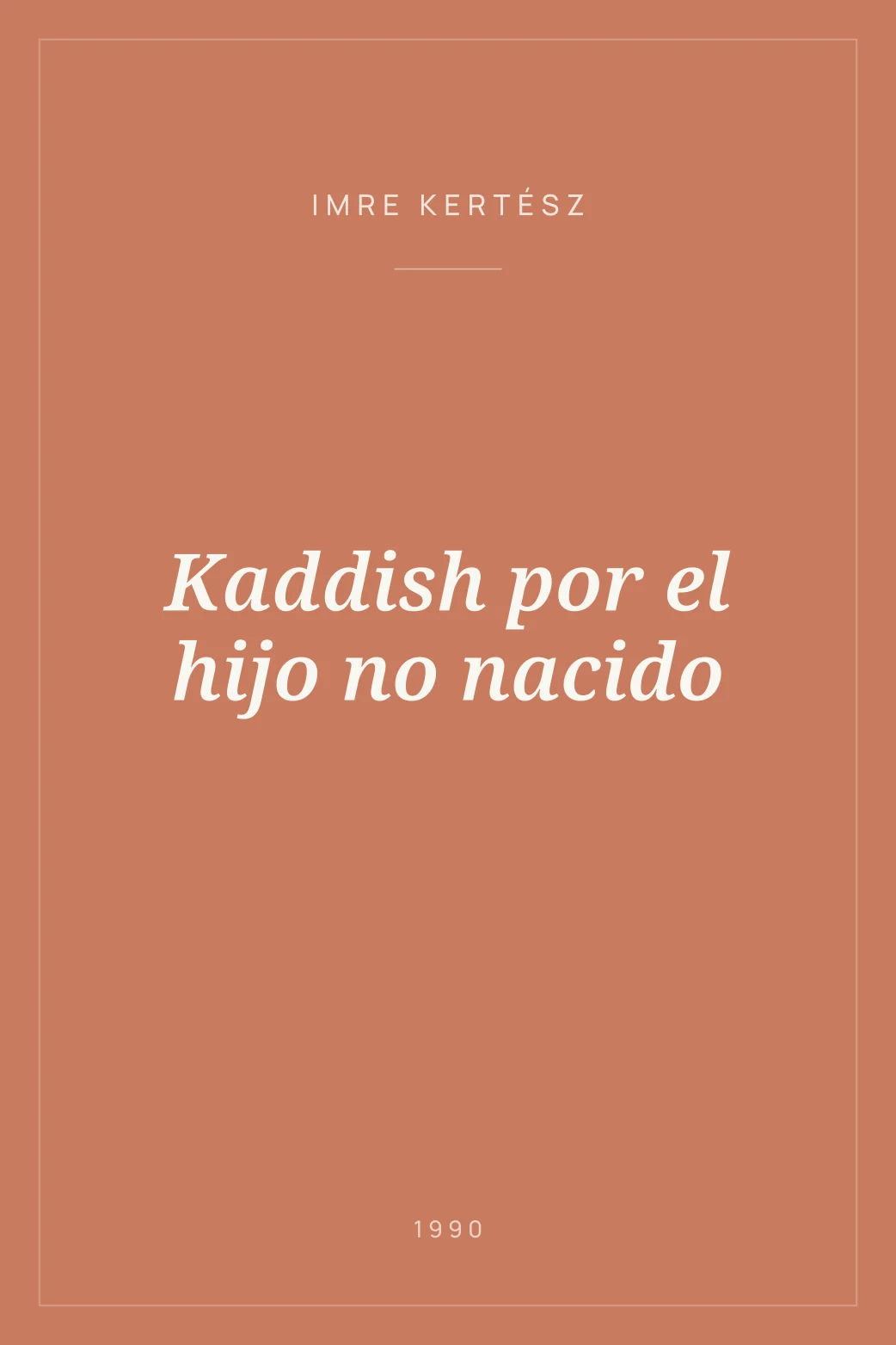 Portada de Kaddish por el hijo no nacido