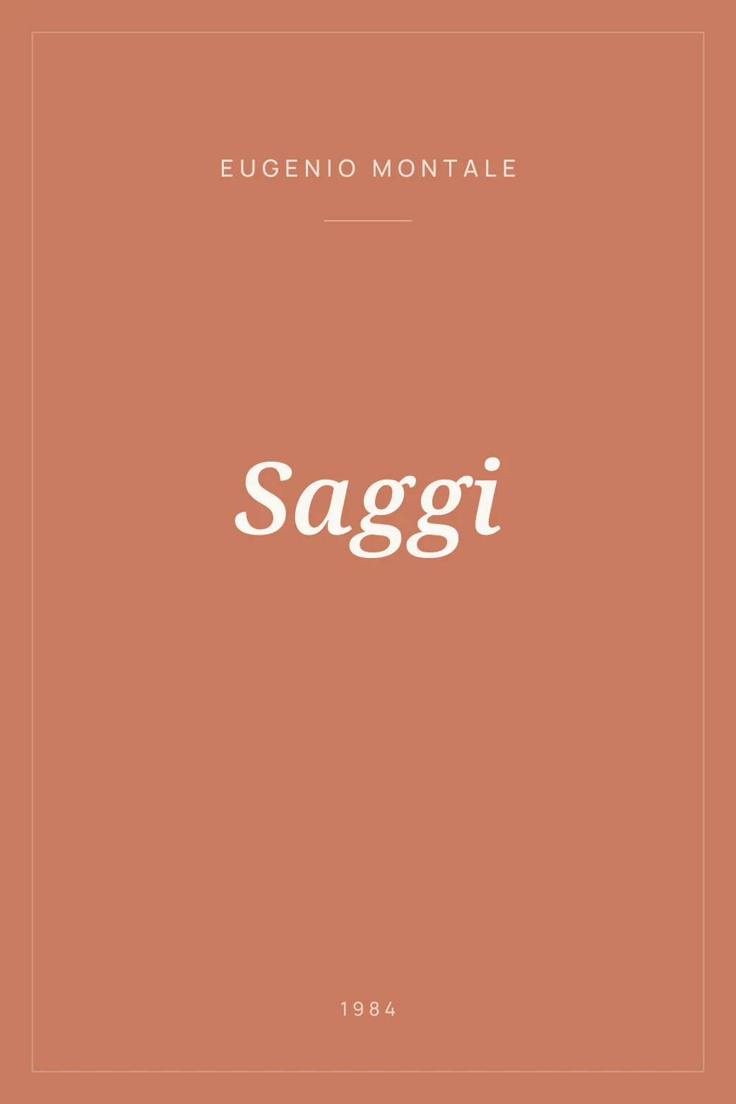 Portada de Saggi