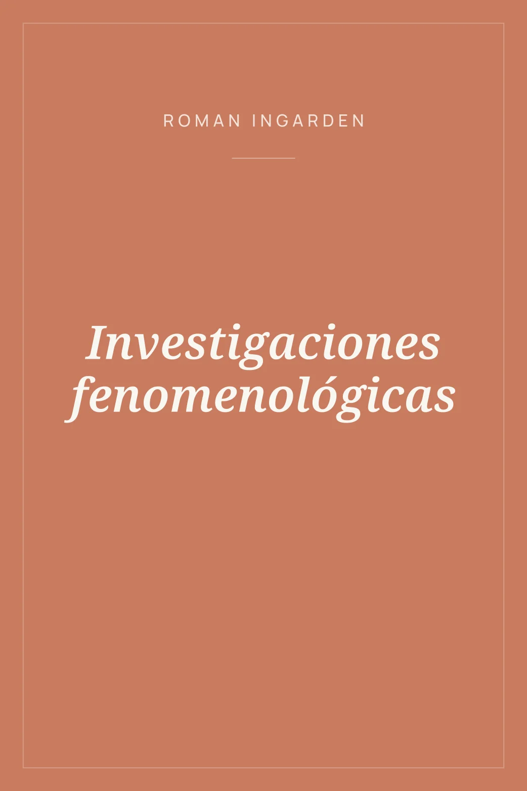 Portada de Investigaciones fenomenológicas