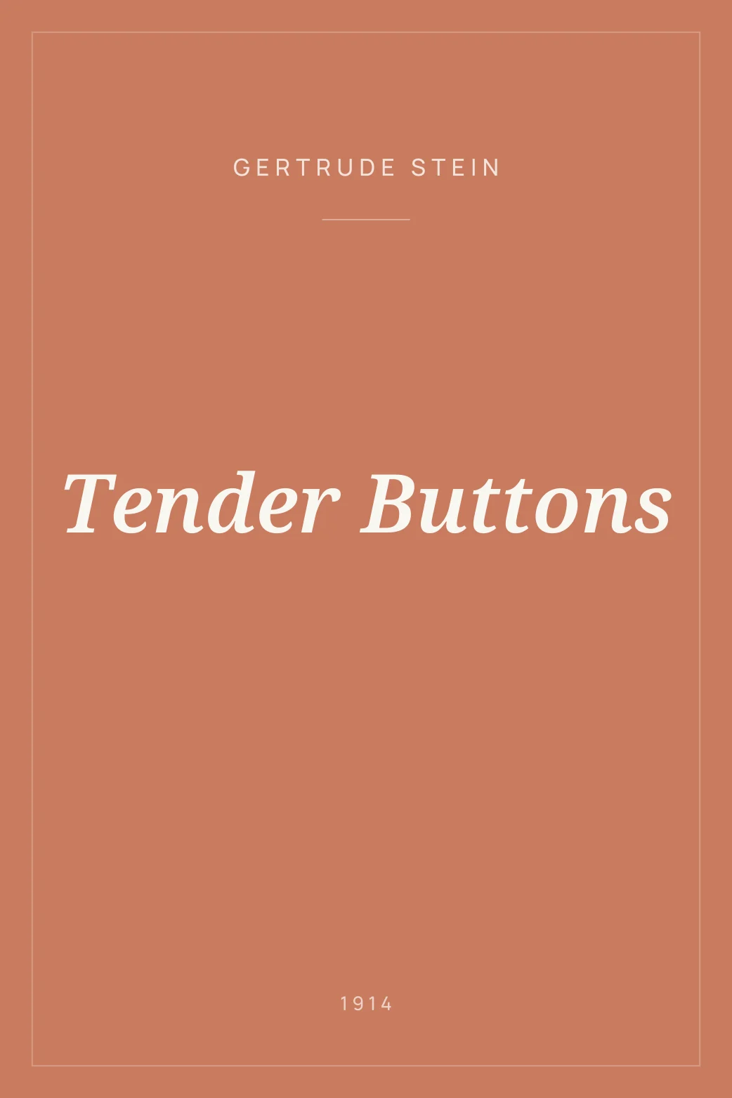 Portada de Tender Buttons