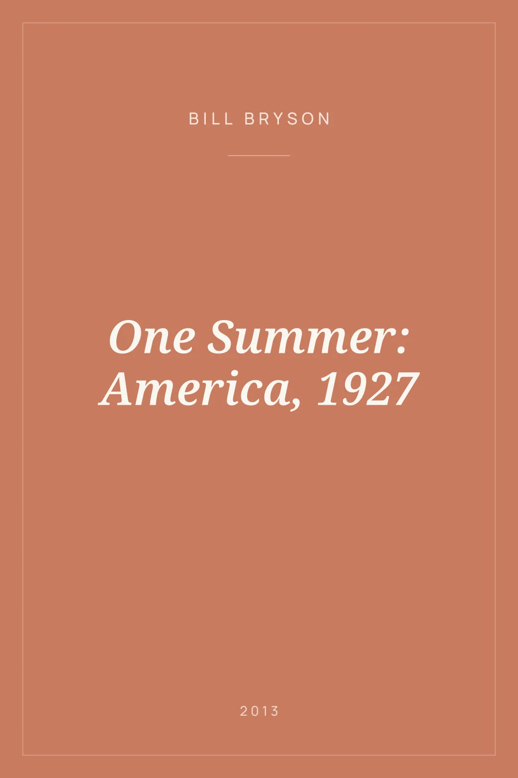 Portada de One Summer: America, 1927