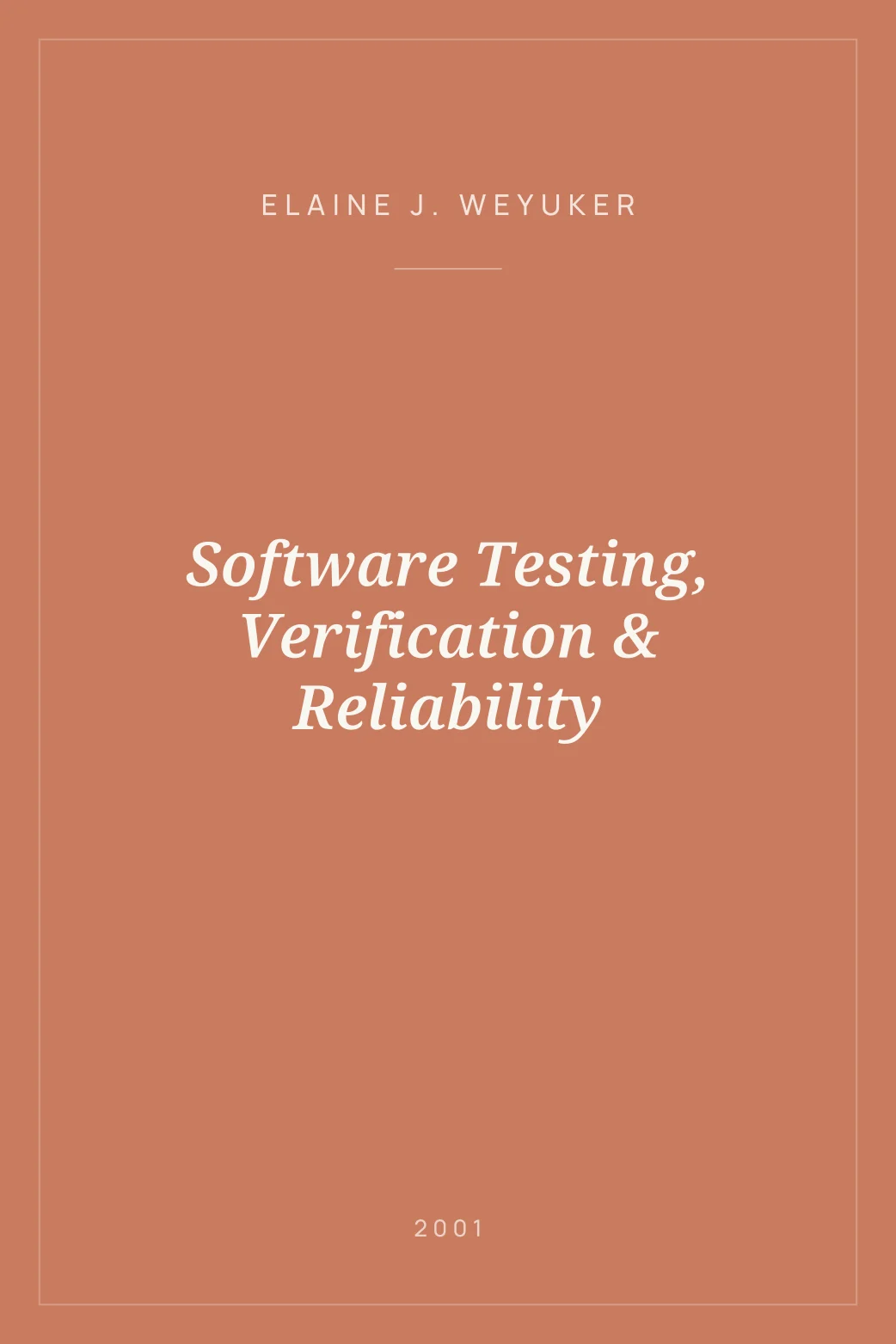 Portada de Software Testing, Verification & Reliability