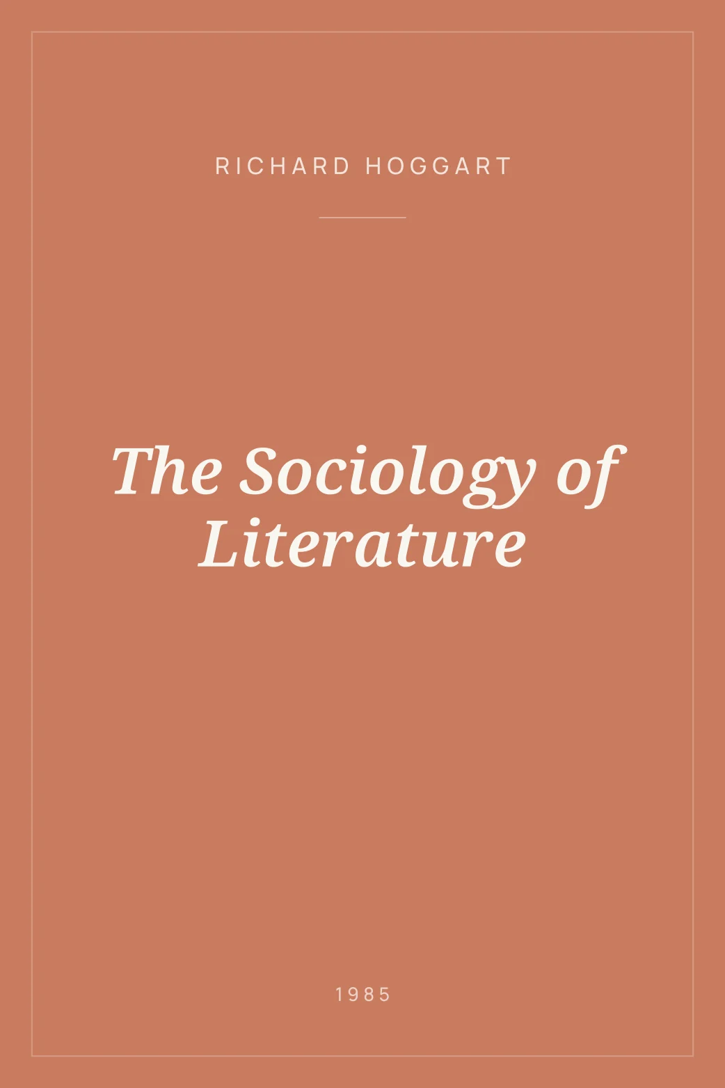 Portada de The Sociology of Literature
