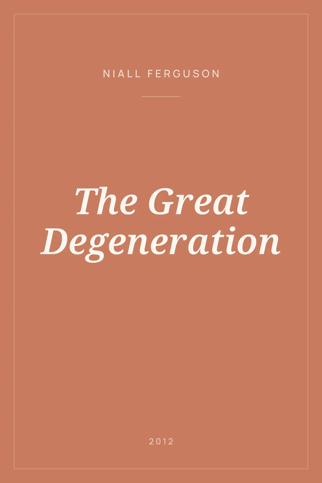 Portada de The Great Degeneration