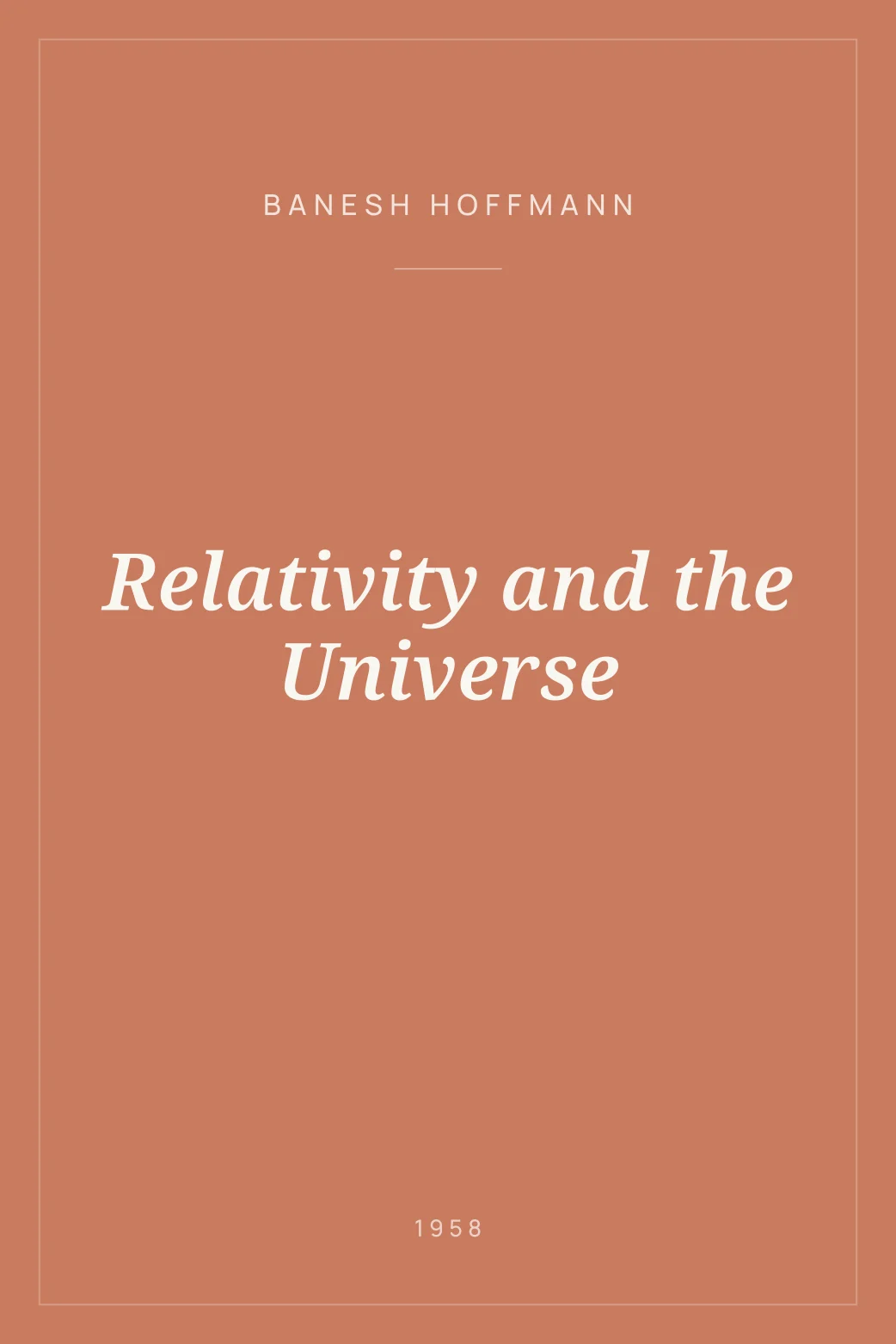 Portada de Relativity and the Universe