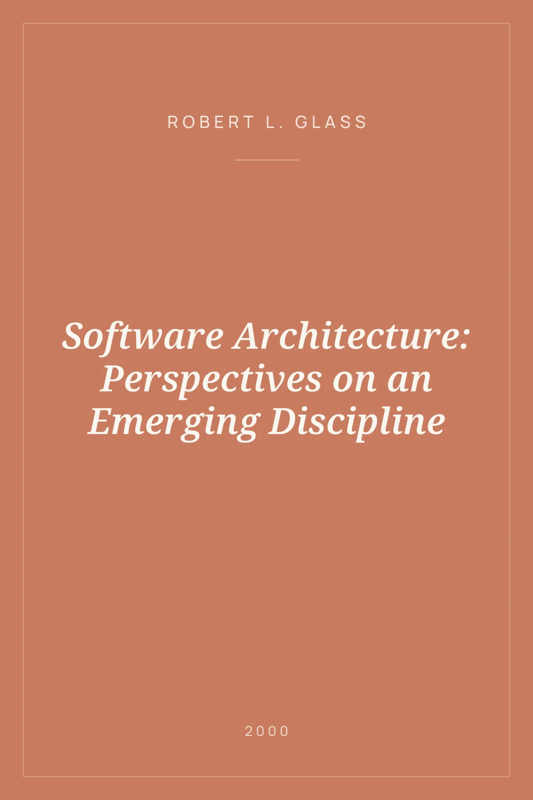 Portada de Software Architecture: Perspectives on an Emerging Discipline