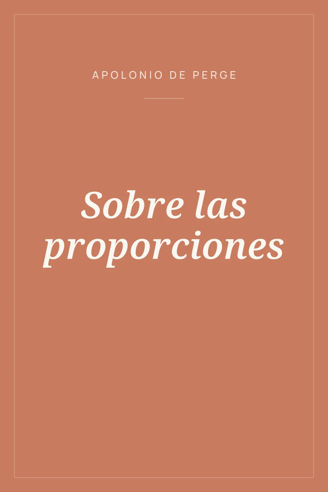 Portada de Sobre las proporciones