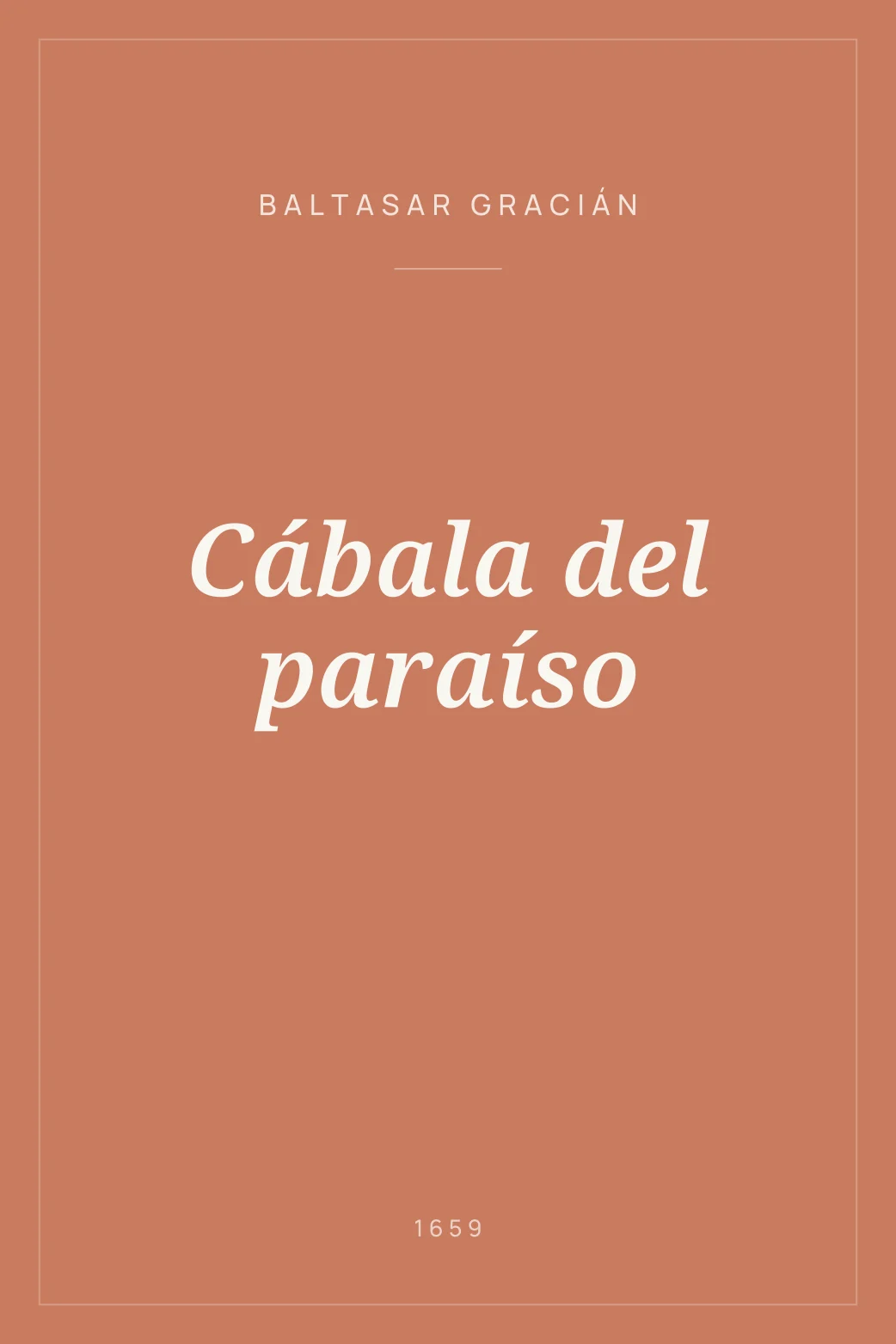 Portada de Cábala del paraíso