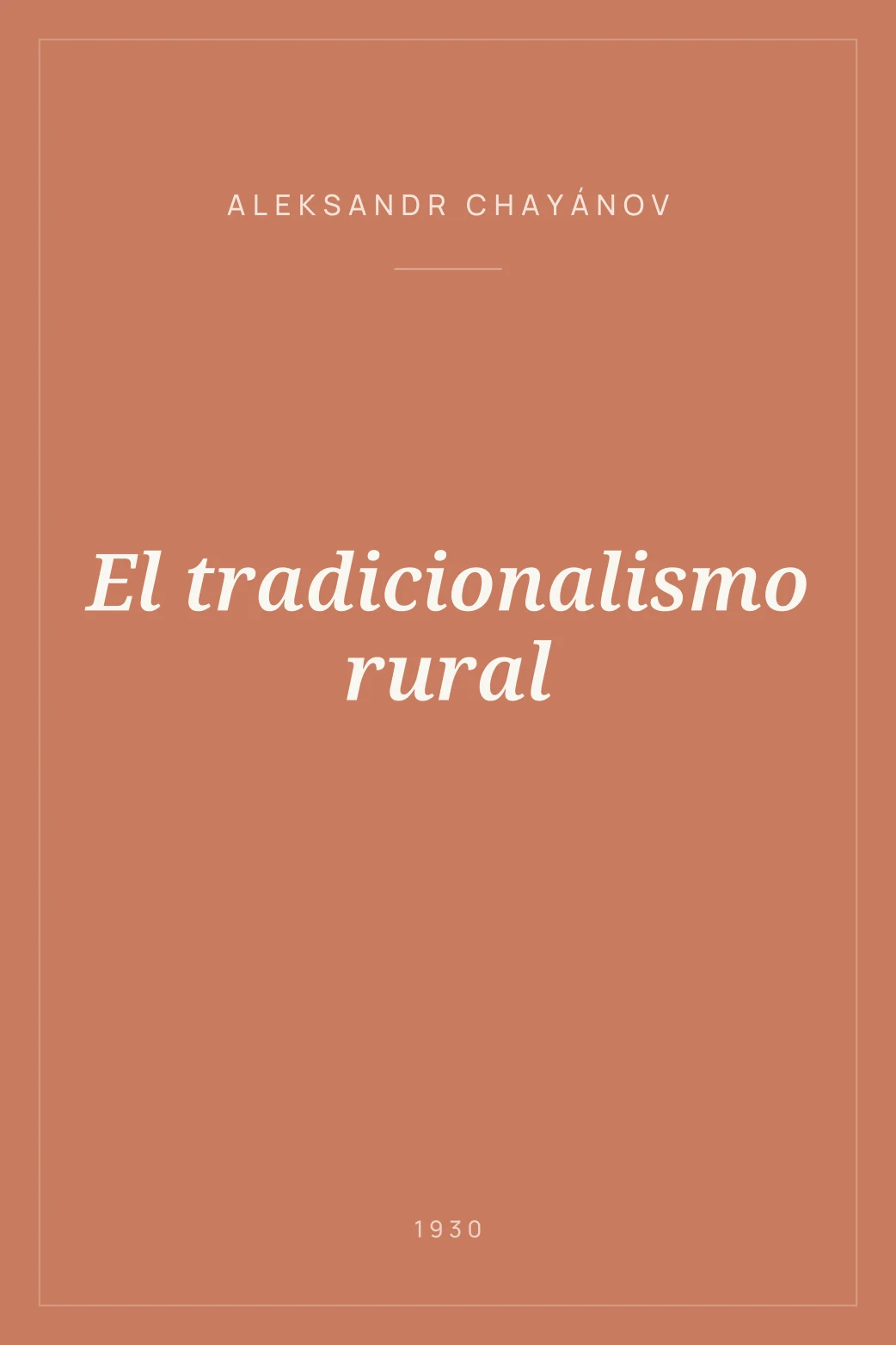 Portada de El tradicionalismo rural