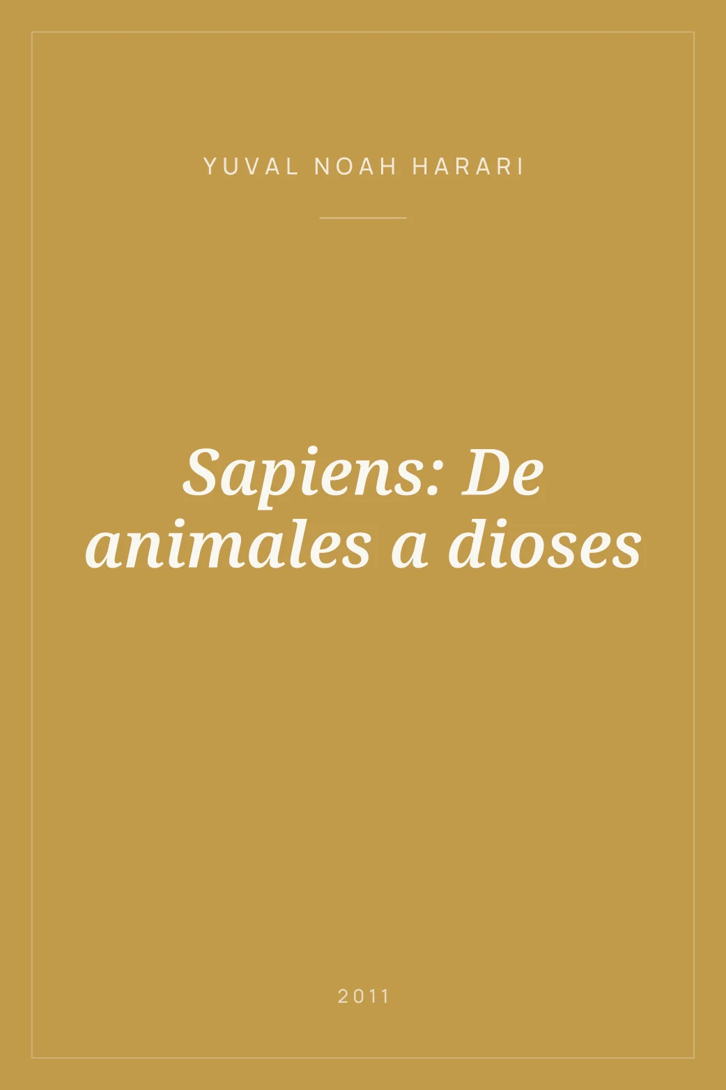 Portada de Sapiens: De animales a dioses