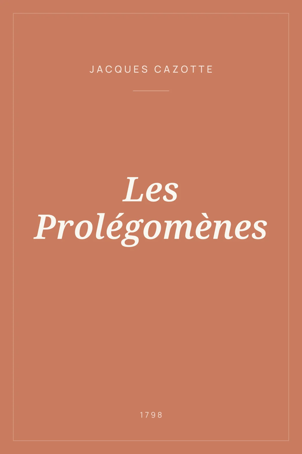 Portada de Les Prolégomènes