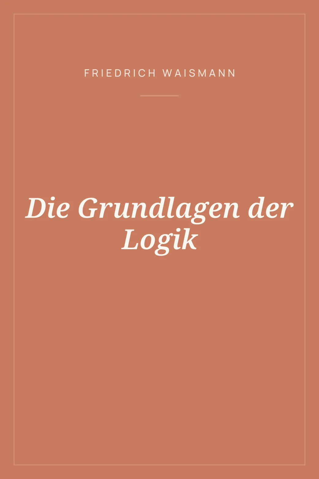 Portada de Die Grundlagen der Logik