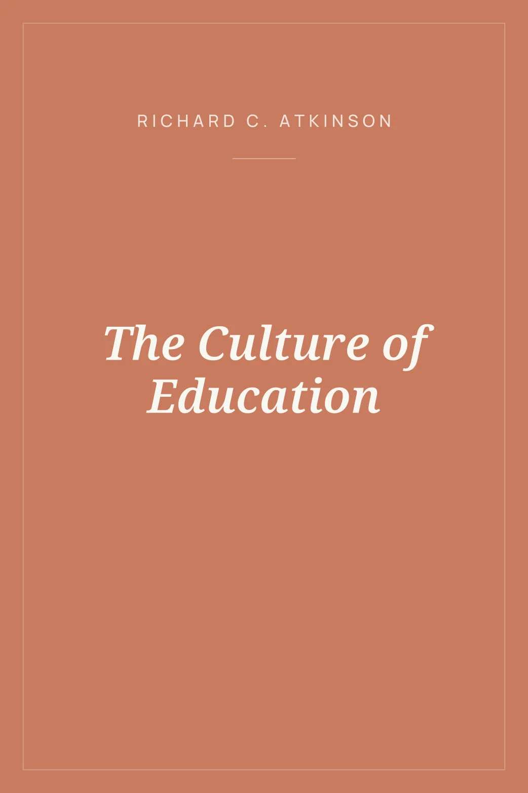 Portada de The Culture of Education