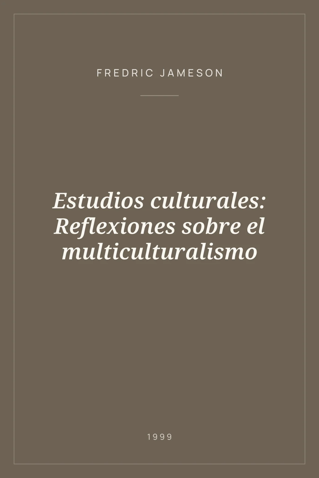 Portada de Estudios culturales: Reflexiones sobre el multiculturalismo