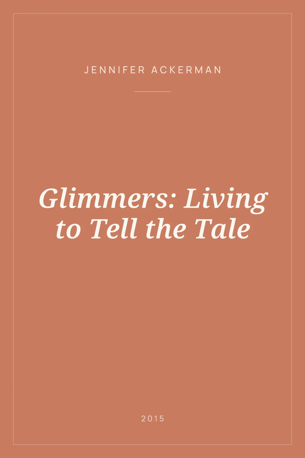 Portada de Glimmers: Living to Tell the Tale