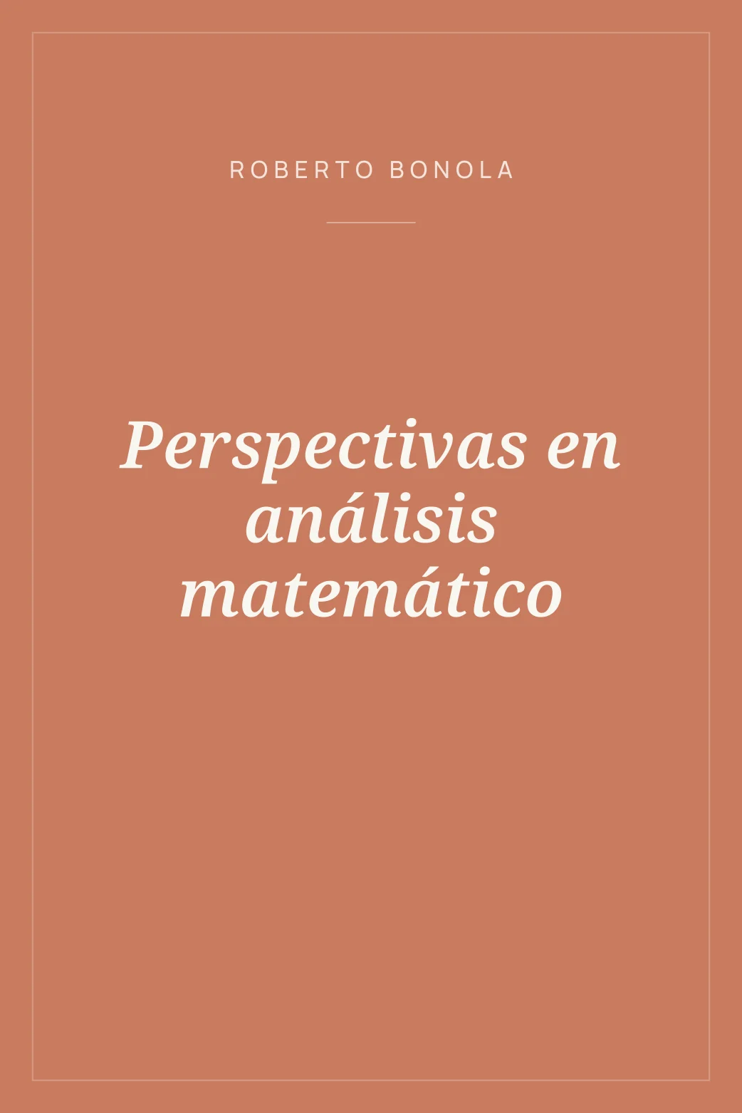 Portada de Perspectivas en análisis matemático