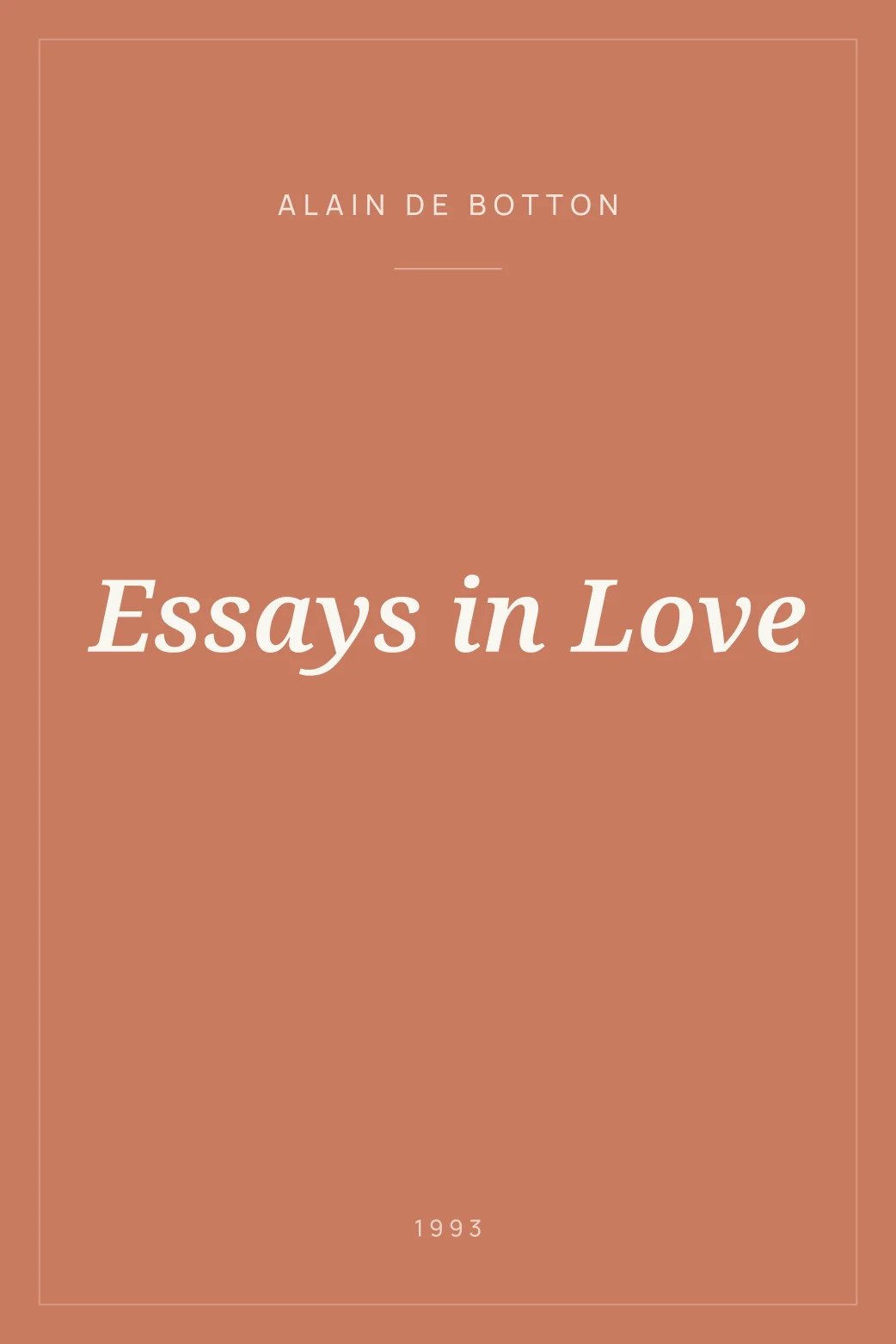 Portada de Essays in Love