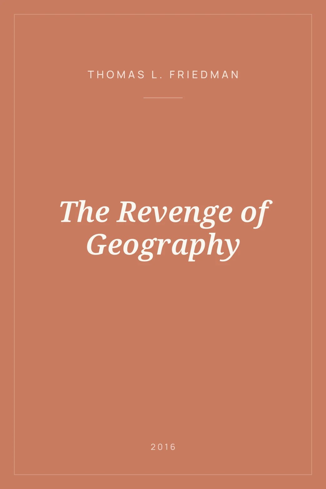 Portada de The Revenge of Geography