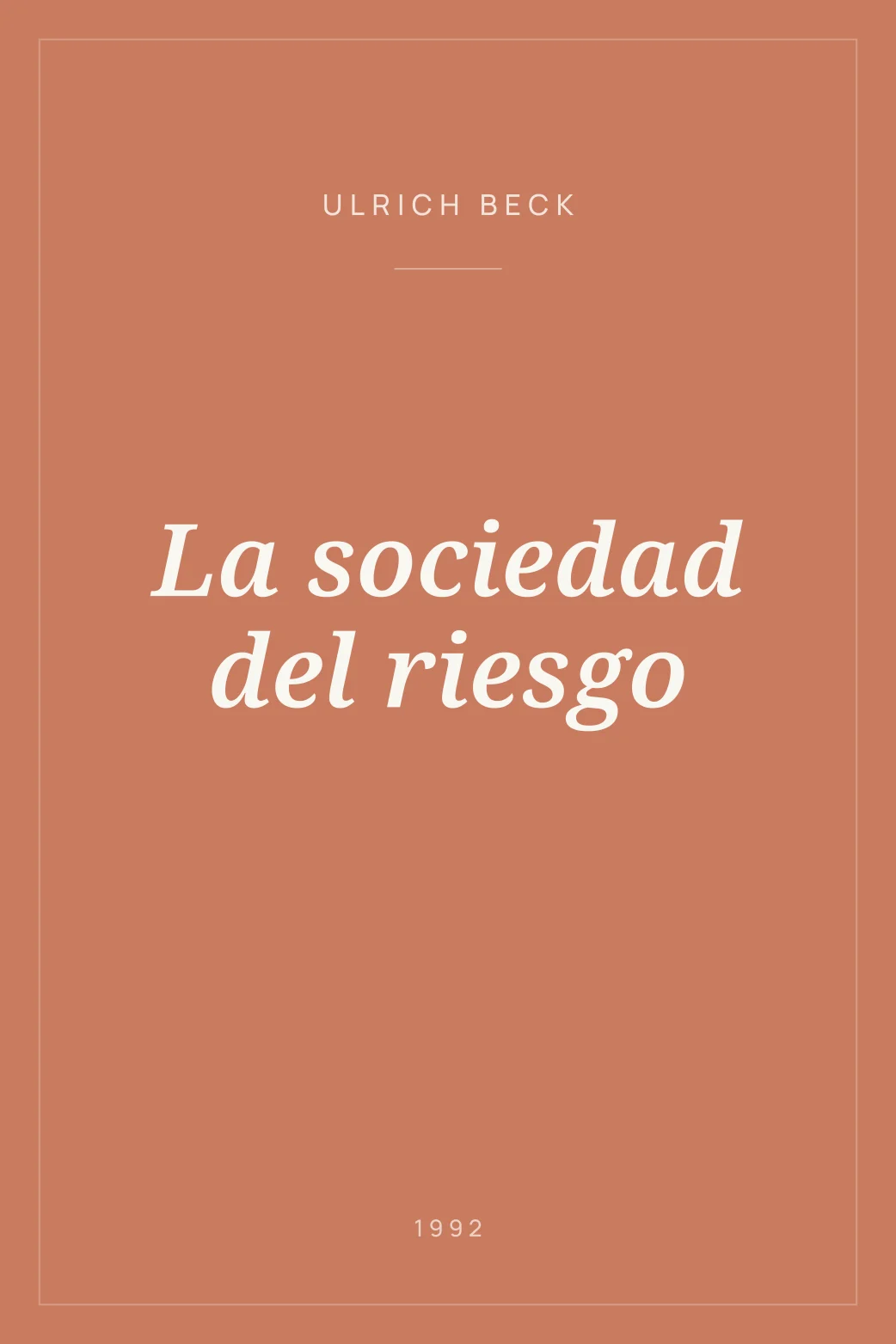Portada de La sociedad del riesgo