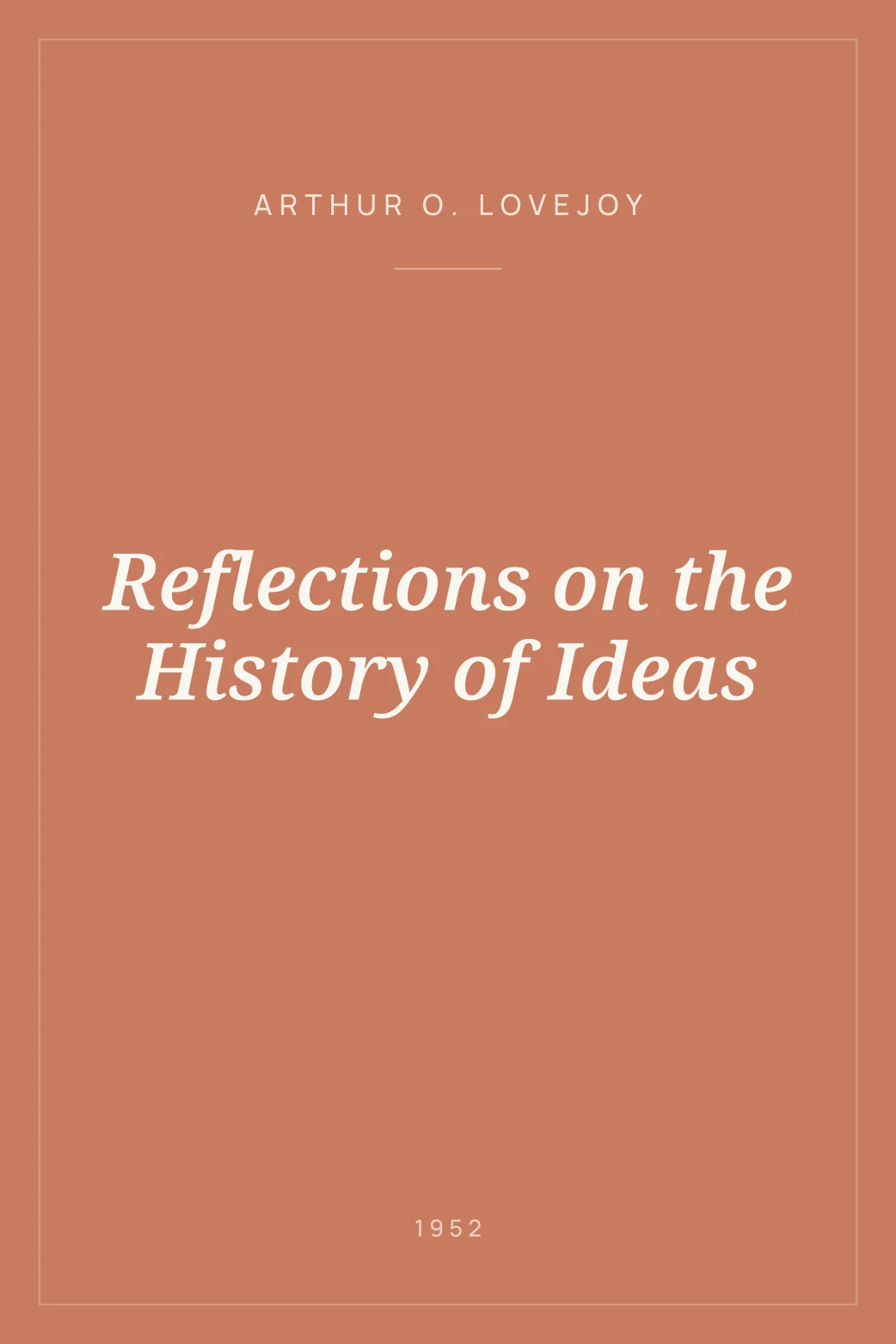 Portada de Reflections on the History of Ideas