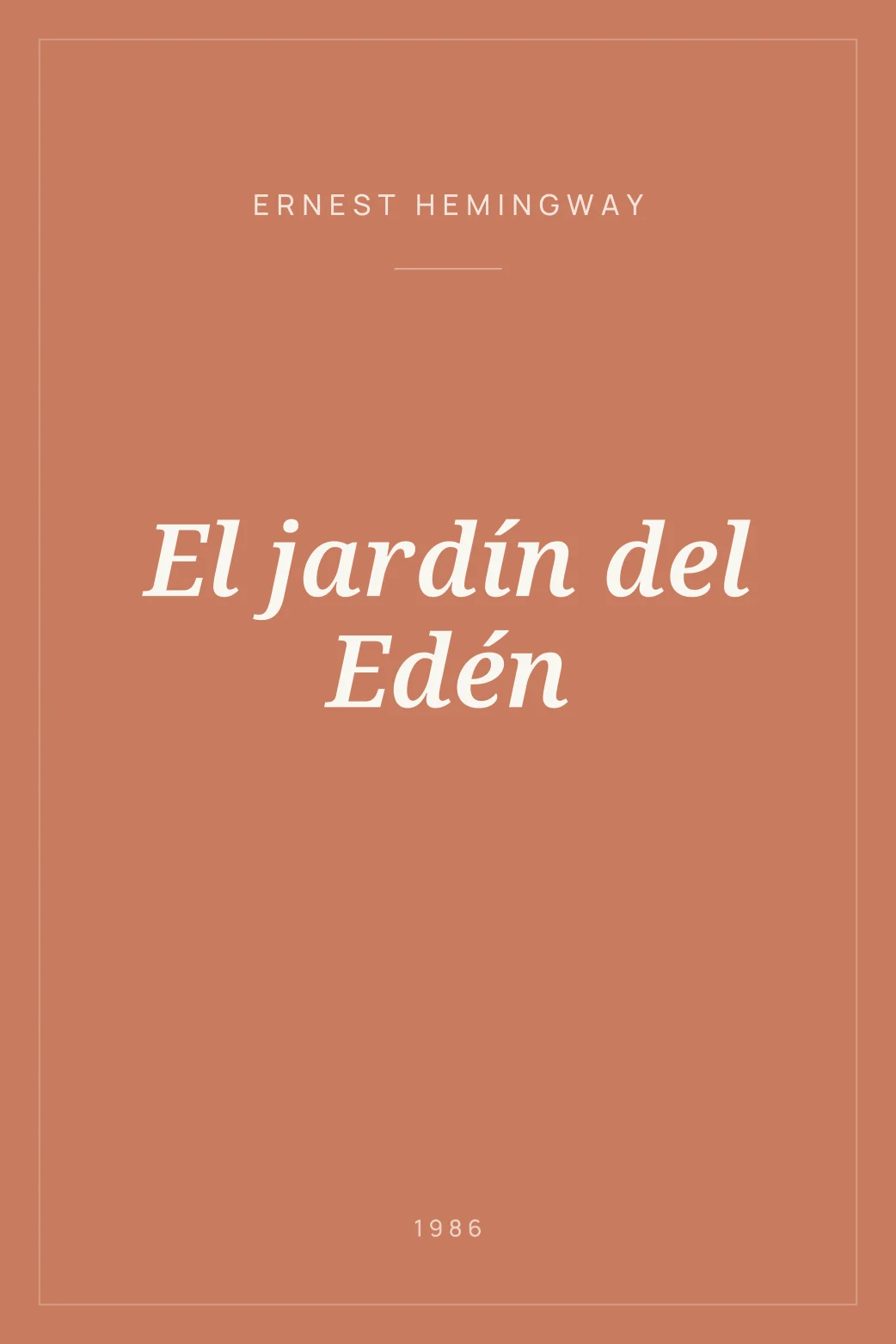 Portada de El jardín del Edén