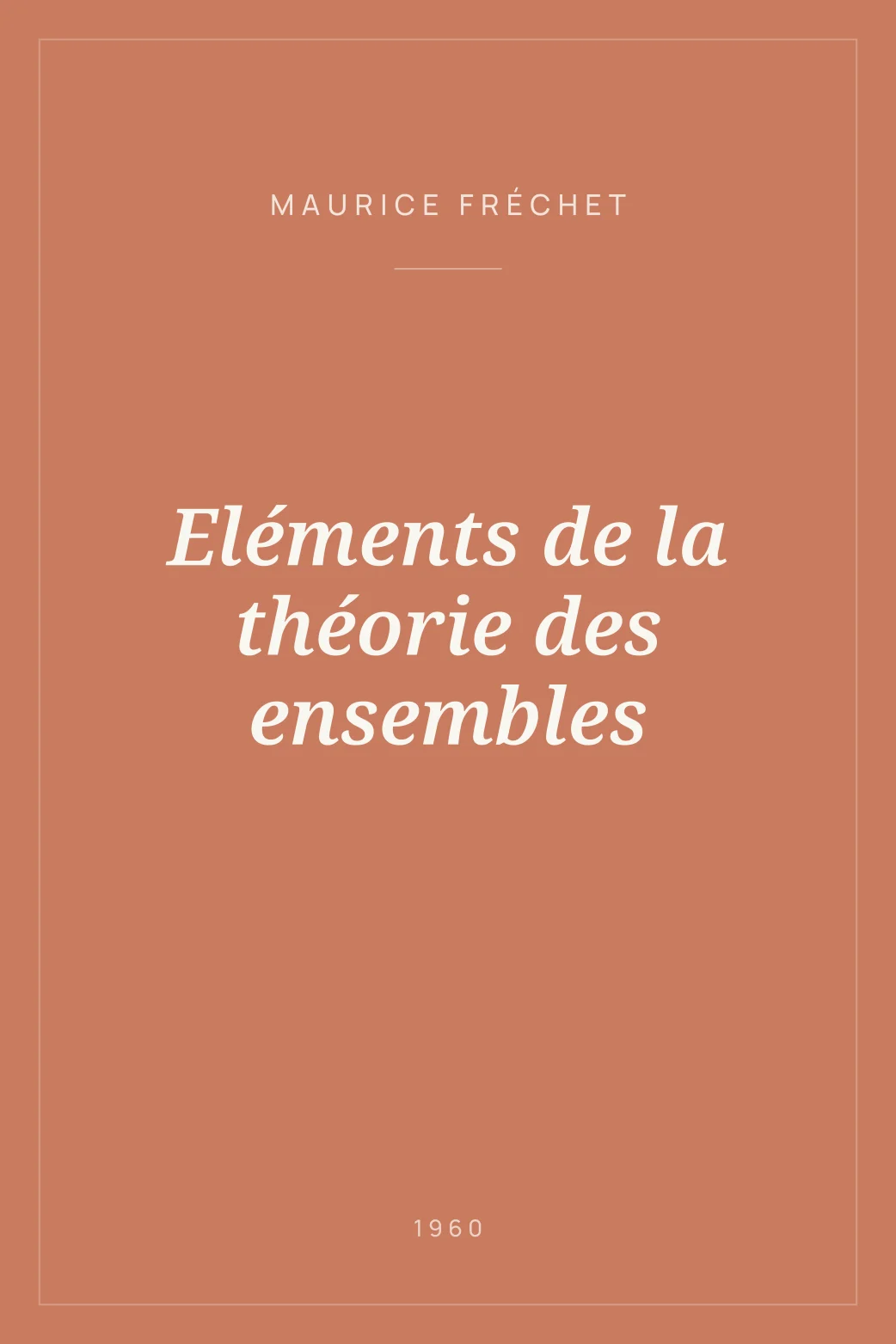 Portada de Eléments de la théorie des ensembles