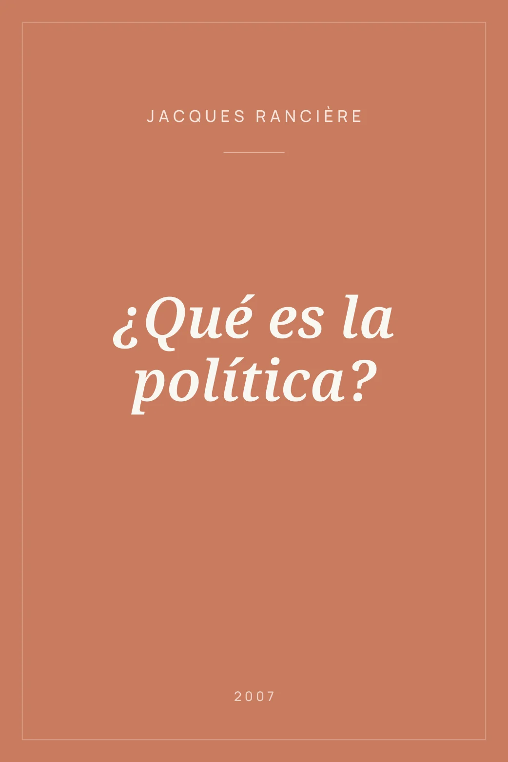 Portada de ¿Qué es la política?