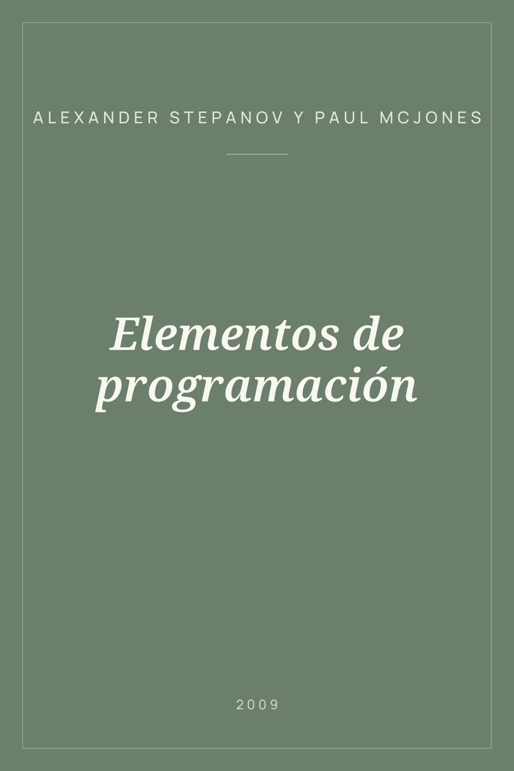 Portada de Elementos de programación