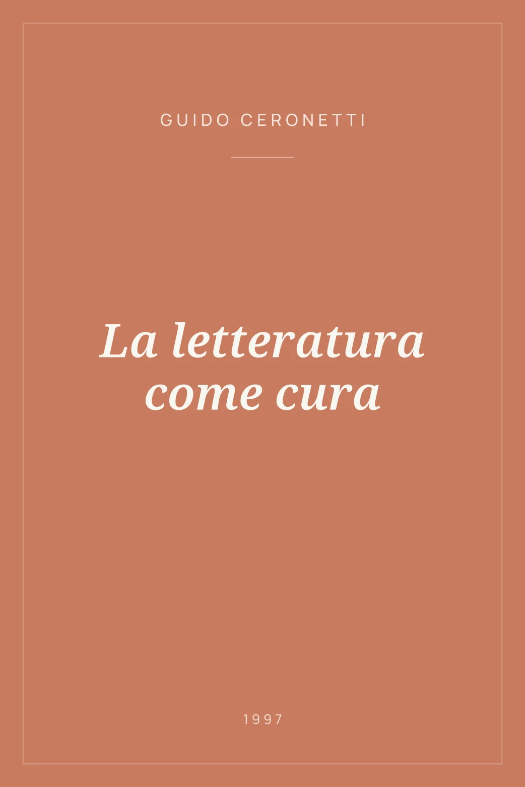 Portada de La letteratura come cura