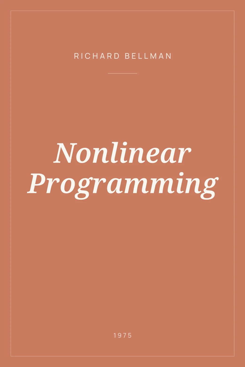 Portada de Nonlinear Programming