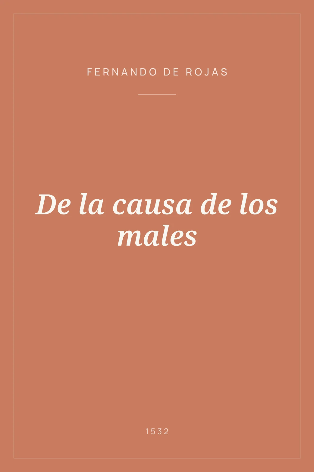 Portada de De la causa de los males