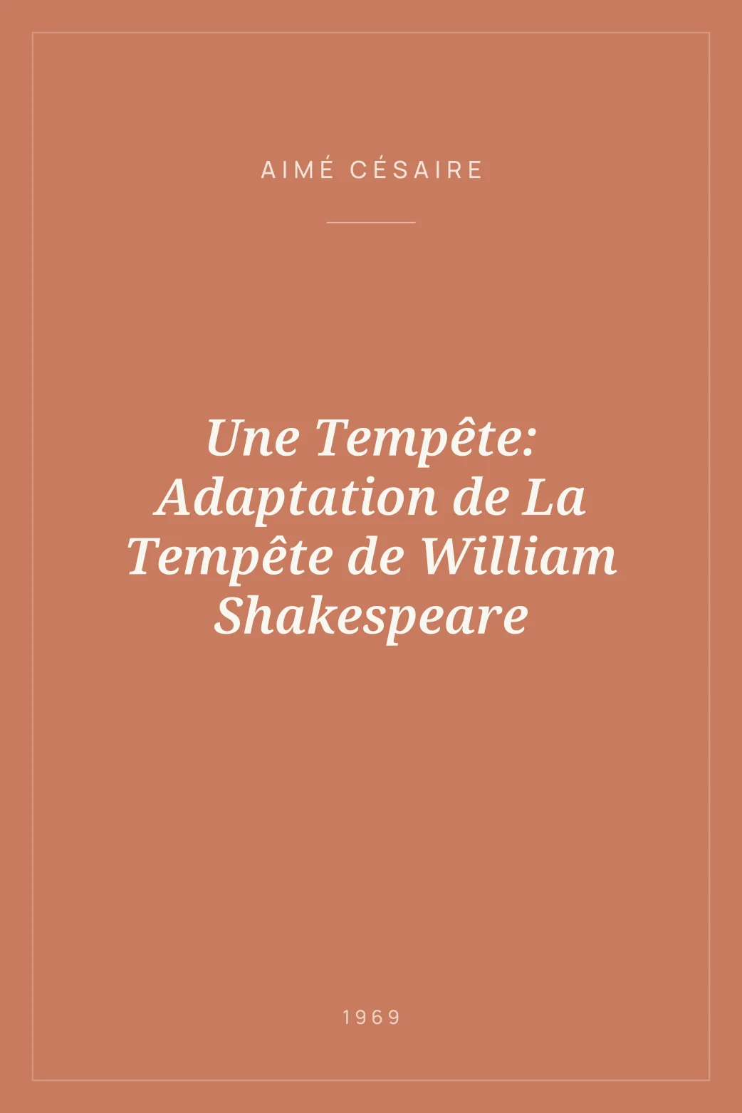 Portada de Une Tempête: Adaptation de La Tempête de William Shakespeare