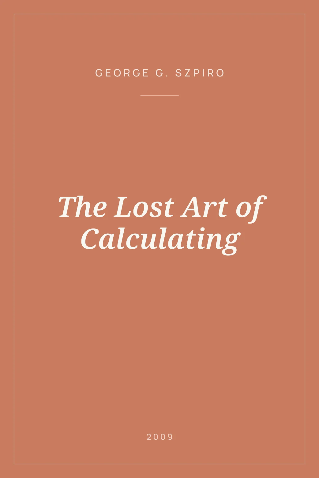 Portada de The Lost Art of Calculating