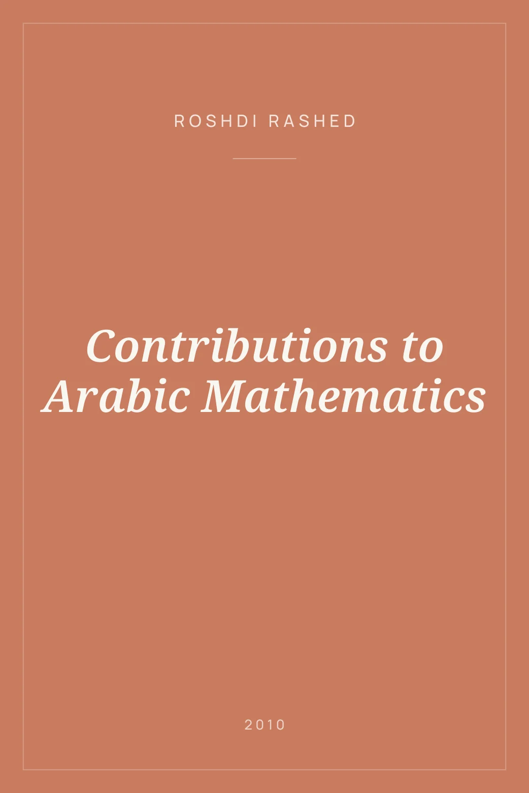 Portada de Contributions to Arabic Mathematics