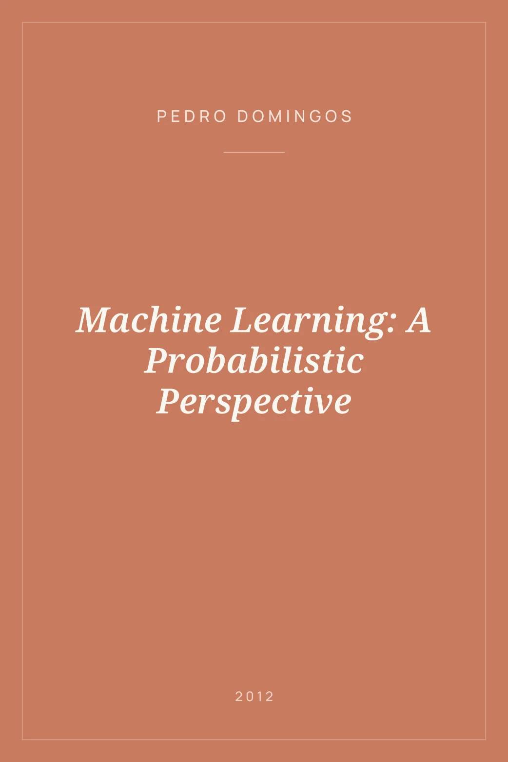 Portada de Machine Learning: A Probabilistic Perspective