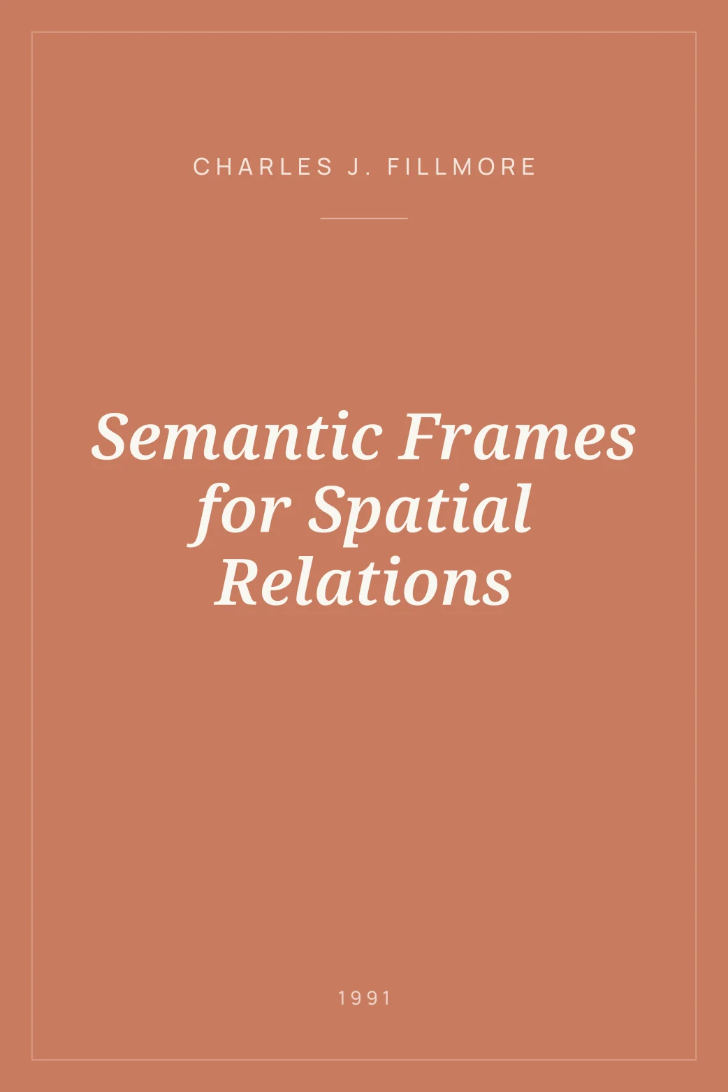 Portada de Semantic Frames for Spatial Relations