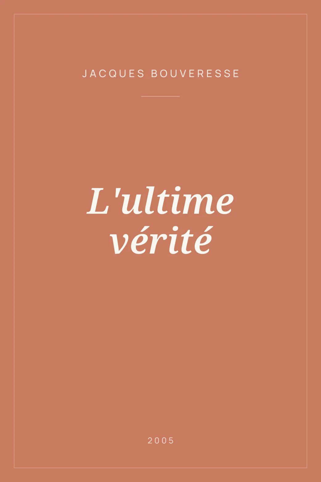 Portada de L'ultime vérité