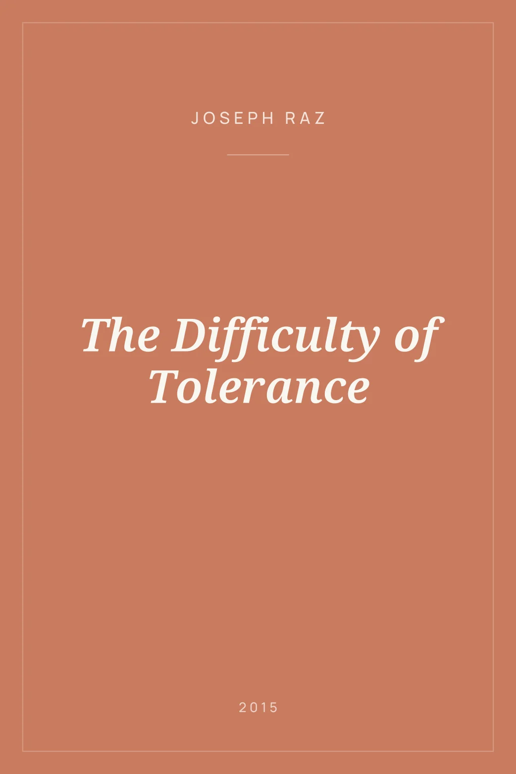 Portada de The Difficulty of Tolerance