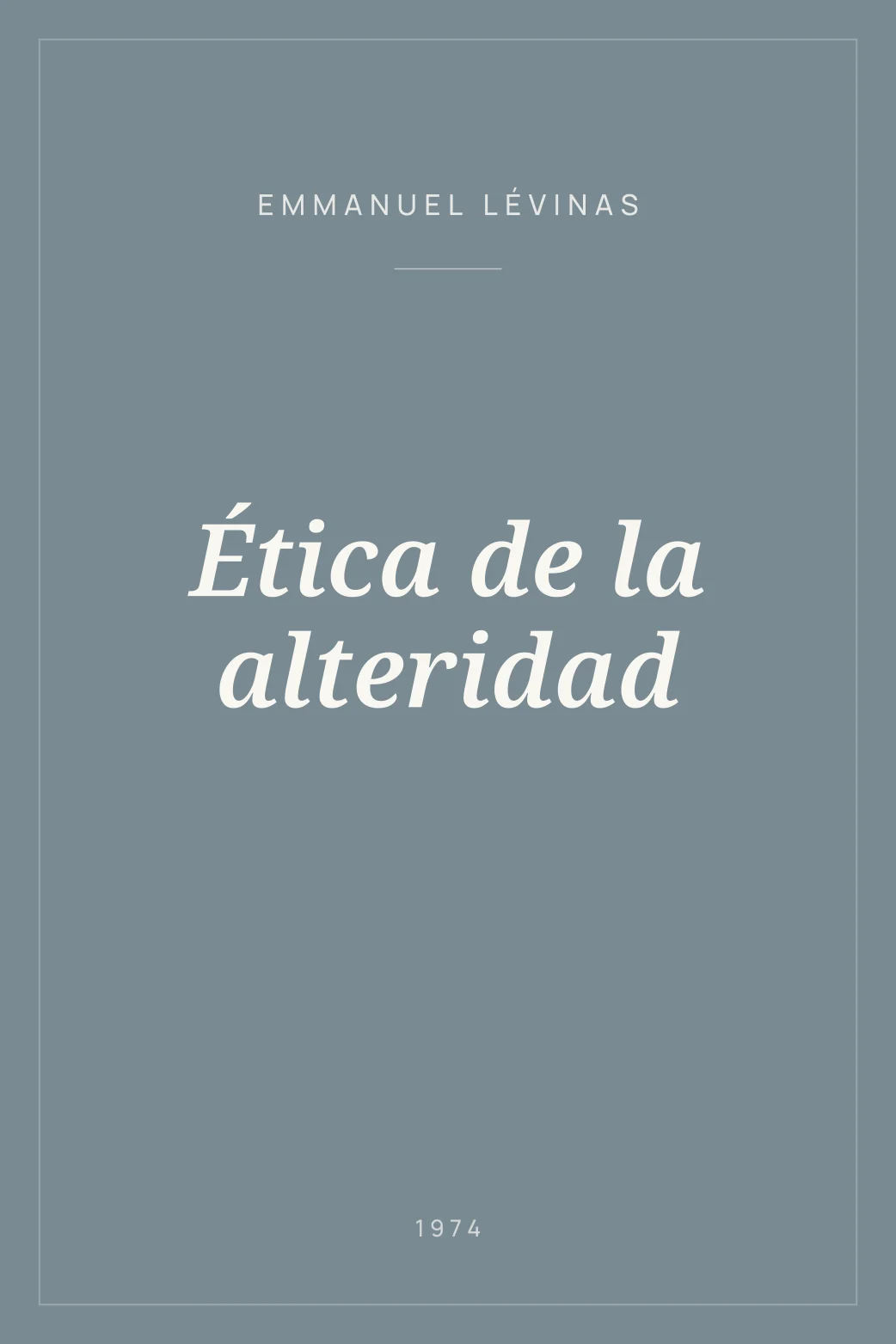 Portada de Ética de la alteridad