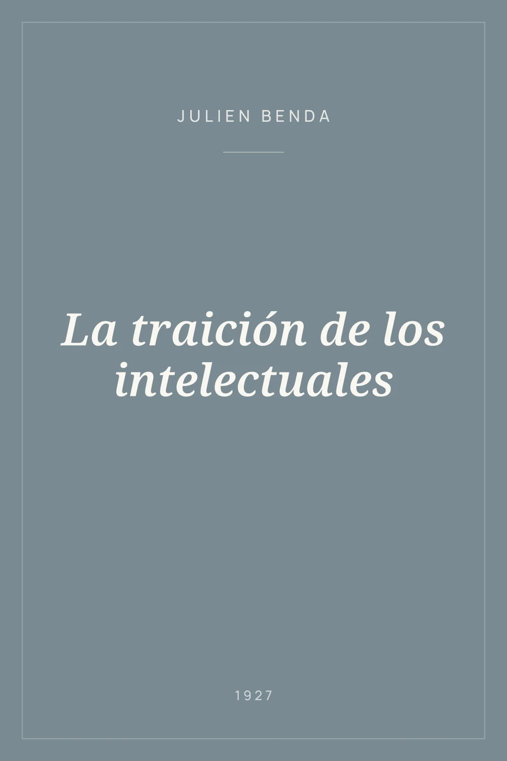 Portada de La traición de los intelectuales